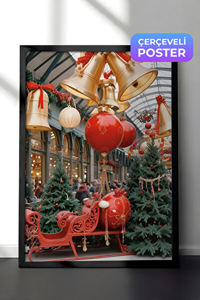 Postifull Slika u crnom okviru, novogodišnji poster, novogodišnja dekoracija,...