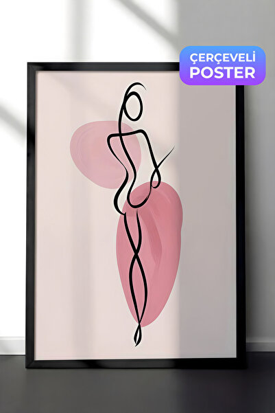 Postifull Slika u okviru sa linijama, crni okvir i poster, vertikalna zidna s...