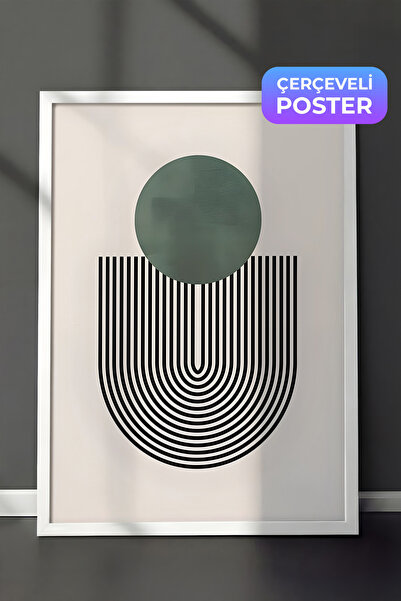 Postifull Slika u belom okviru, set postera i okvira, zelena serija Mid Centu...