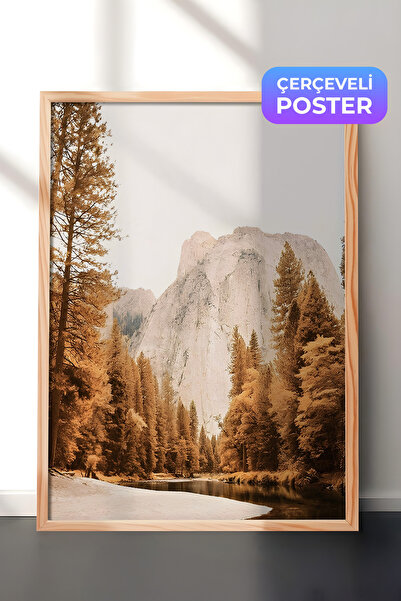 Postifull Šarena slika u okviru Yosemite, drveni okvir i poster, zidna slika ...