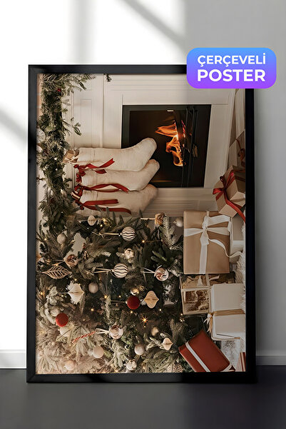 Postifull Slika u crnom okviru, novogodišnji poster, novogodišnja dekoracija,...