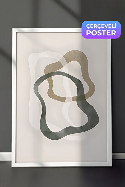 Postifull Slika u belom okviru, set postera i okvira, apstraktni zeleni oblic...