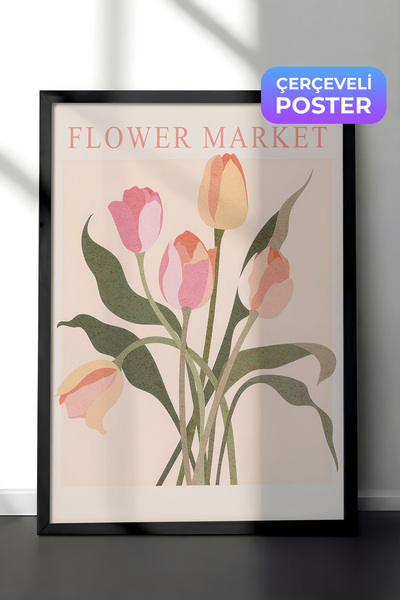 Postifull Amsterdamska pijaca cveća, uokvirena slika, vertikalna zidna slika,...