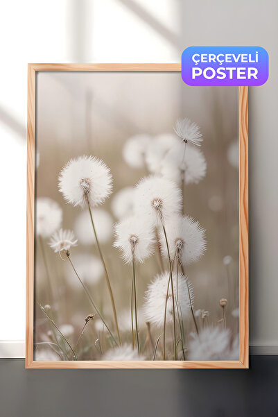 Postifull Cottongrass Çerçeveli Tablo, Ahşap Çerçeve ve Poster, Dikey Duvar T...
