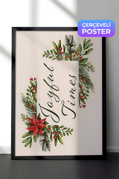 Postifull Slika u crnom okviru, novogodišnji poster, novogodišnja dekoracija,...