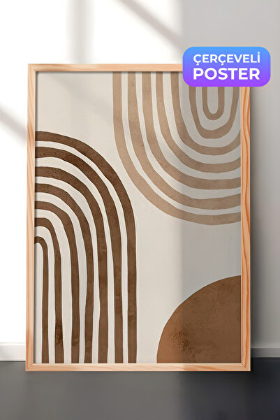 Postifull Brown Arches No2 Çerçeveli Tablo, Ahşap Çerçeve ve Poster, Duvar Ta...