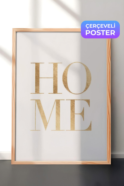 Postifull Zlatna kućna slika u ramu, drveni okvir i poster, vertikalna zidna ...