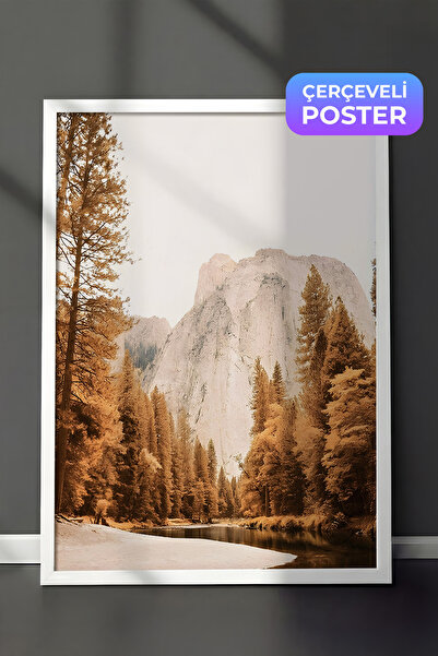 Postifull Šarena slika u okviru Yosemite, beli okvir i poster, zidna slika se...