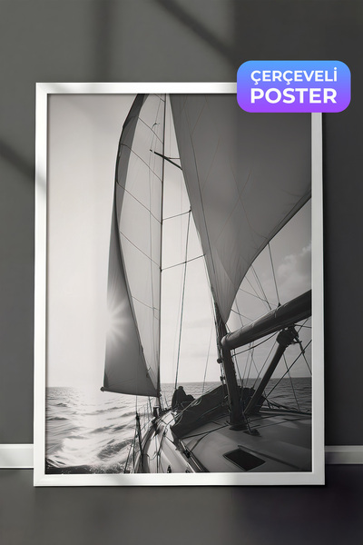 Postifull Sailing into the Sunset Çerçeveli Tablo, Dikey Duvar Tablosu Comfor...