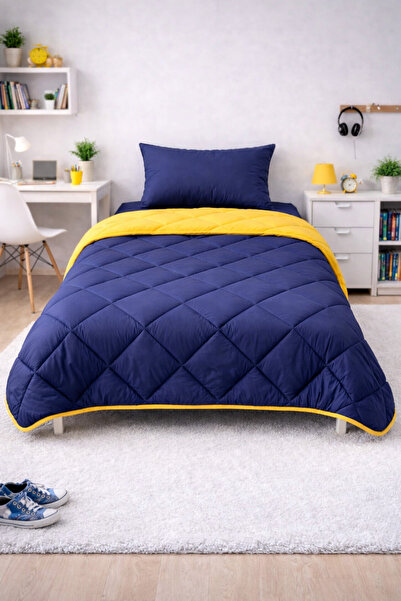 Zarif Home Sleeping Set Single Size Natural Cotton Fabric Fan Color - (4-Piece)