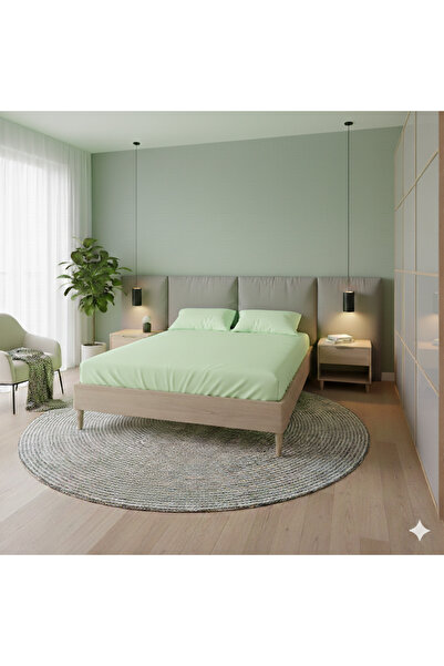 Zarif Home Комплект постільної білизни з натуральної бавовни з гумкою - зелен...