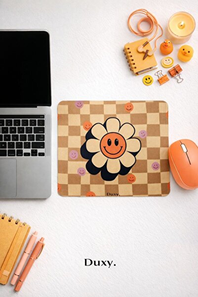 Duxy Retro Desenli Mouse Pad, 23x19 cm, Kaymaz Taban, Ev, Ofis ve Oyun için R...