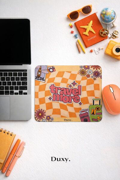 Duxy Retro Desenli Mouse Pad, 23x19 cm, Kaymaz Taban, Ev, Ofis ve Oyun için R...
