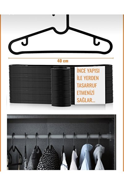 IKEA شماعة ملابس بلاستيكية موديل ايكيا 10 قطع باللون الأسود