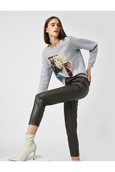 Koton Γυναικείο μπλουζάκι Γκρι 1kak13920ek