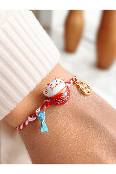 EL YAPIMI Marteniçka Şans Kedisi Bileklik