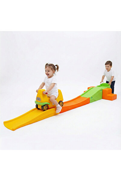 MUPARK Arabalı Platform Set | Anaokulu ve Bahçeye Uygun Kaydıraklı Araba Pist...