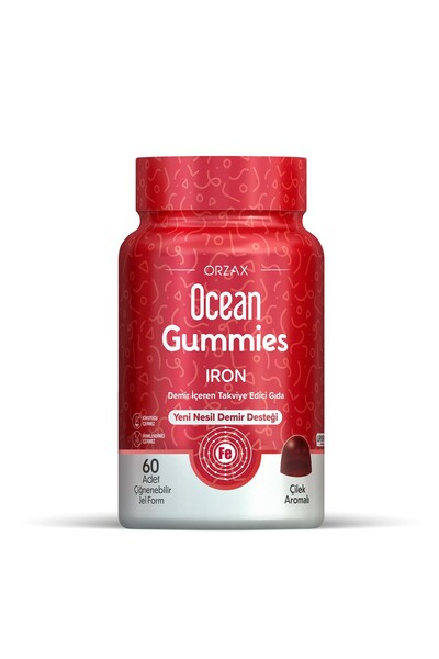 Ocean Gummies Iron Demir İçeren Takviye Edici Gıda 60 Çiğnenebilir Jel Form