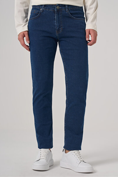 Morven Erkek Mavi Denim 5 Cep Dynamic Fit Jean Kot Pantolon