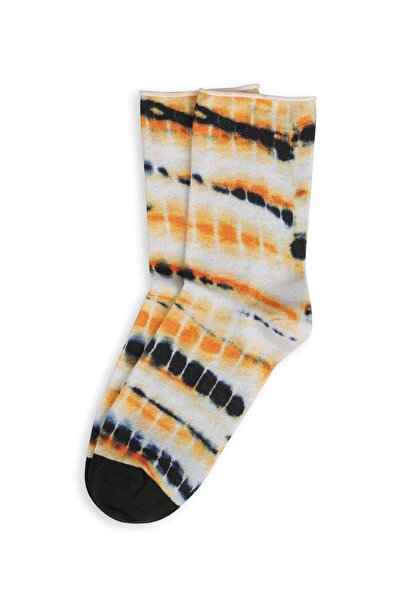 Bolero Roll Top Lastiksiz Kadın Baskılı Batik Soket Çorap