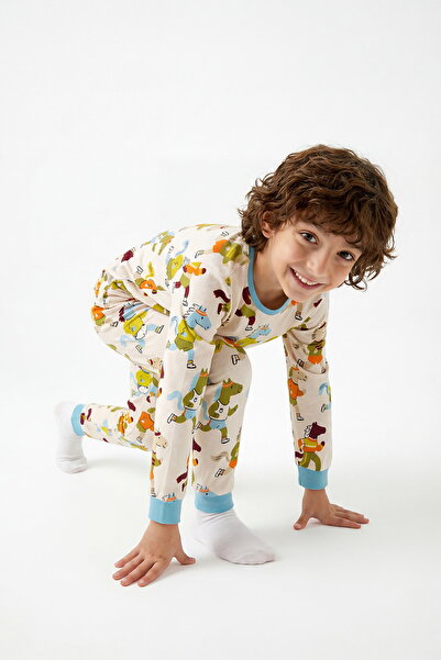 Penti Ekru Erkek Çocuk Look Retro 2'li Pijama Takımı