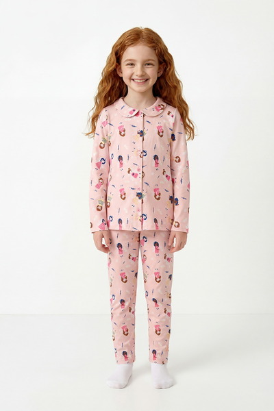 Penti Açık Pembe Kız Çocuk Fairy Gömlek Pijama Takımı