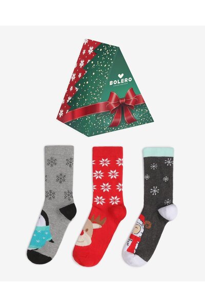 Bolero Kadın Hediyelik 3'lü Yılbaşı Çorap Kutulu