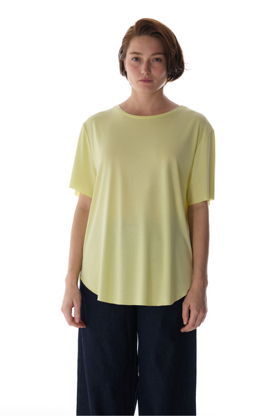 Penti Verde lime guler rotund supradimensionat Modal tricou