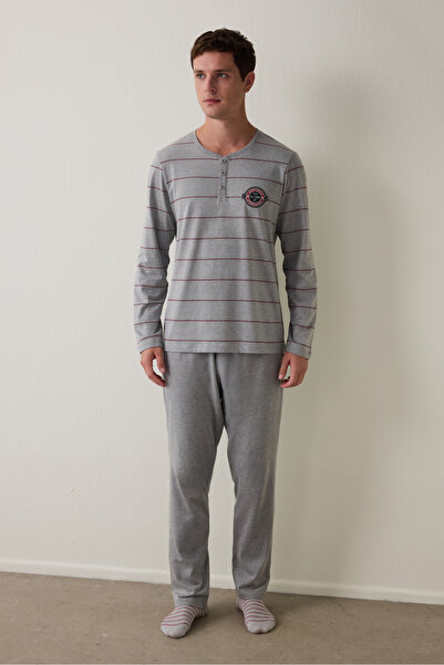 Penti Set de pijamale oversize cu dungi pentru bărbați Melange