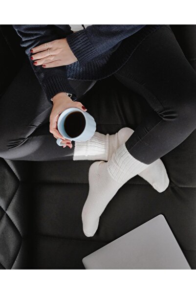 Bolero Kadın Okaliptus Kokulu 2'li Uyku Çorabı Yeşil Krem