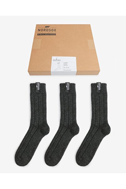 Bolero Erkek Kışlık Yün Bot Çorabı 3'lü Kutu