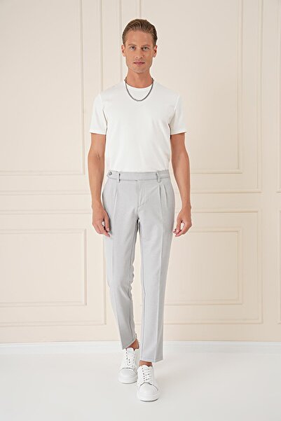 Efor P 1158 Slim Fit Gri-mavi Klasik Pantolon
