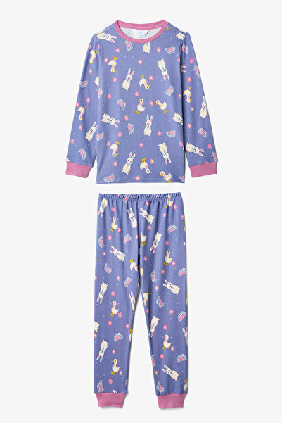 Penti Indigo Kız Çocuk Rabbit Tavşan Desenli Pijama Takımı