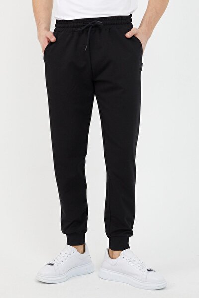 mmetalic Ανδρικό μαύρο παντελόνι με τσέπες Standard Fit Άνετη εφαρμογή