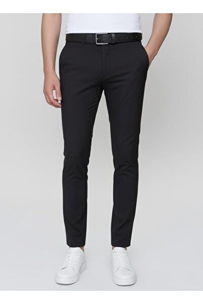Efor Slim Fit Yan Cep Esnek Pamuklu Casual Siyah Pantolon P 1088