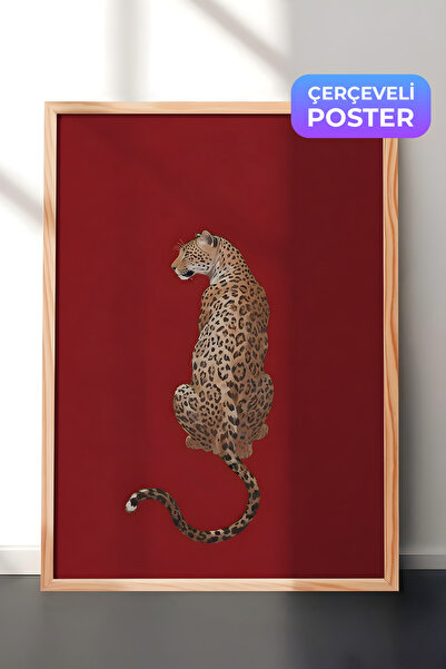 Postifull Ahşap Çerçeveli Tablo, Leopard, Comfort Serisi Mutfak Ahşap Tablo, ...