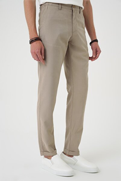 Efor Comfort Beli Lastikli Rayon Karışımlı Bej Jogger Pantolon P 1194