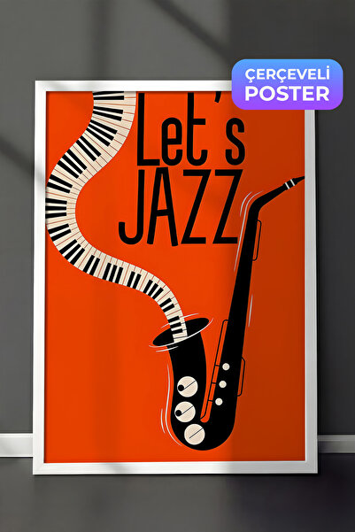 Postifull Картина в бяла рамка, Let's Jazz - 1, Кухненска стена от серия Comf...