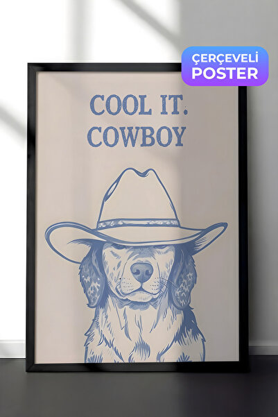 Postifull Slika u crnom okviru, Cool it Cowboy, Kuhinjska zidna slika iz seri...