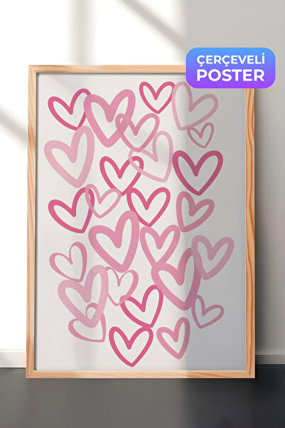 Postifull Slika u drvenom okviru, roze srca, serija Comfort, kuhinjska slika ...