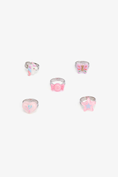 Penti Set de 5 inele cu unicorn colorat pentru fete