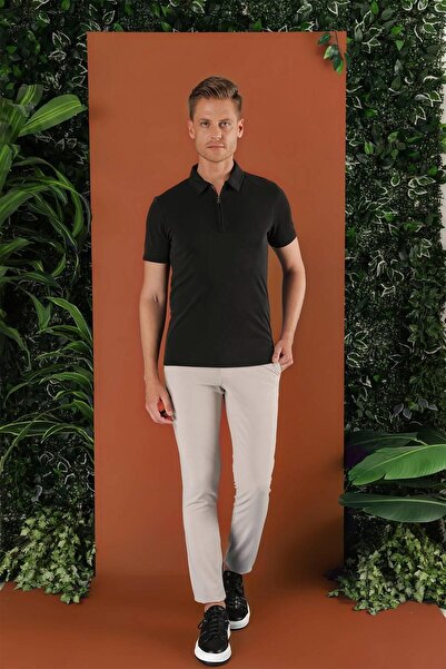 Efor Slim Fit Beli Lastikli Gofre Kumaş Bej Spor Pantolon P 1126