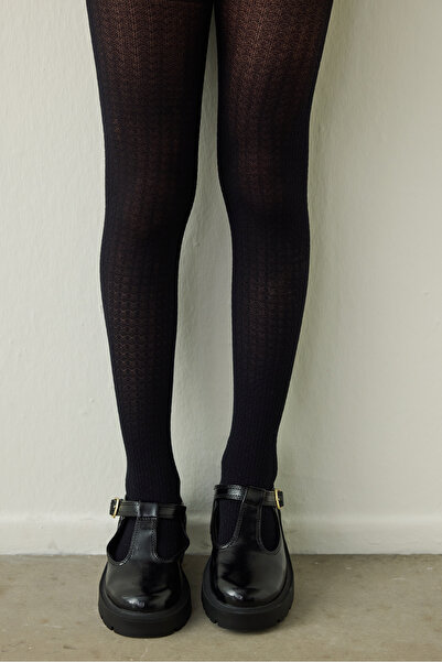 Penti Siyah Kız Çocuk Pretty 90 Denye Mikro Külotlu Çorap