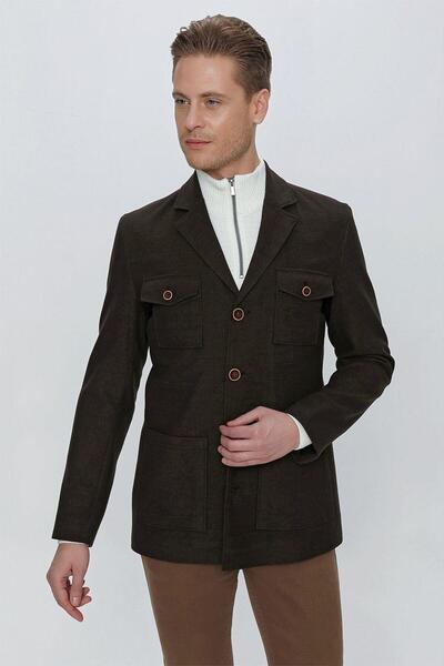 Efor KA 071 Slim Fit Boz Siyah Spor Kaban