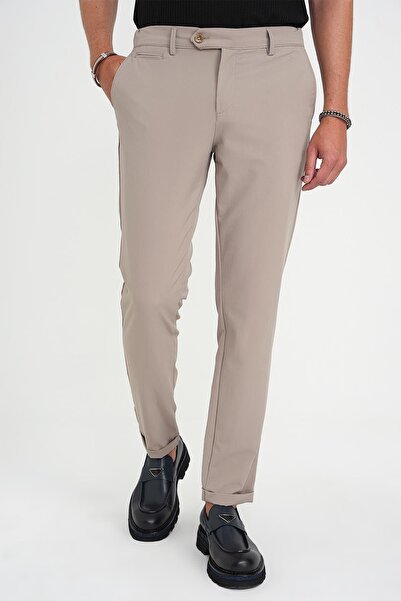Efor Comfort Fit Beli Lastikli Esnek Vizon Spor Pantolon P 1189