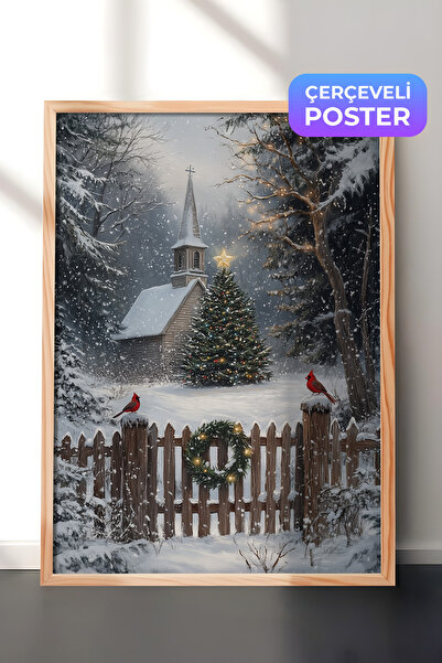 Postifull Ahşap Çerçeveli Tablo, Poster ve Çerçeve Seti, Yılbaşı Comfort Seri...