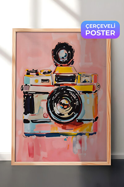 Postifull Slika u drvenom okviru, vintage kamera, drvena slika za kuhinju ser...