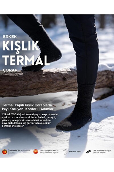 Bolero Men's Winter Thermal Socks Black