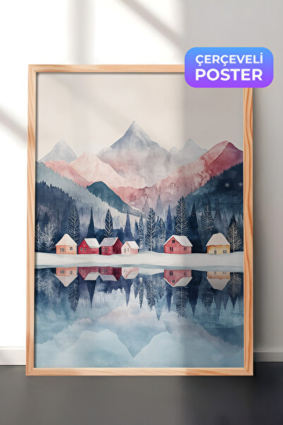 Postifull Slika u drvenom okviru, set postera i okvira, serija za novogodišnj...