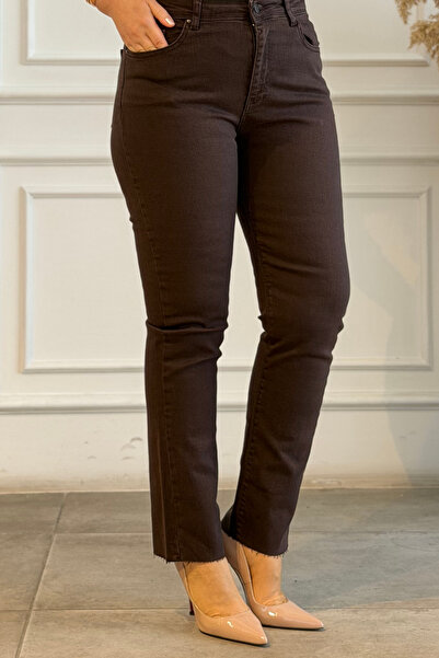 Yağmur Butik Blugi Mom cu talie înaltă și tăietură la picior